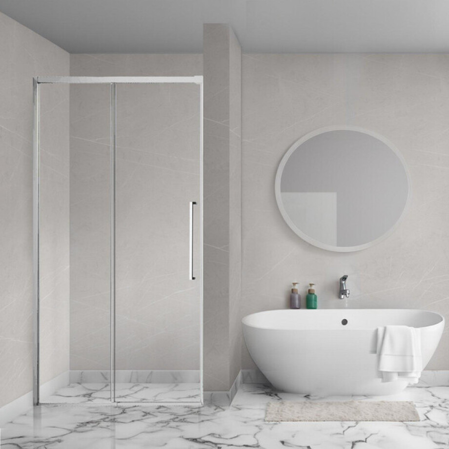 Aqua Vista Lokla Linea nisdeur - 120x200cm - incl. montageset - chroom R-SN-LC120-SCX Aqua Vista Lokla Linea nisdeur - 120x200cm - incl. montageset - chroom R-SN-LC120-SCX afbeelding 1