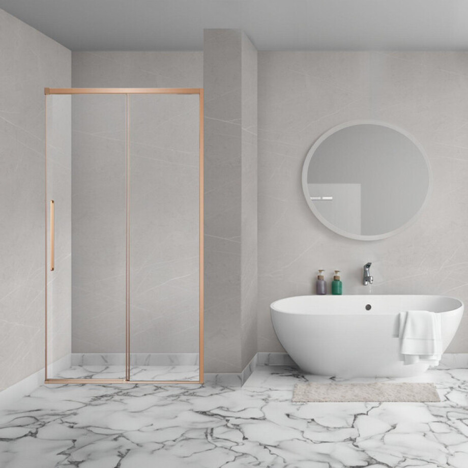 Aqua Vista Lokla Linea nisdeur - 120x200cm - incl. montageset - geborsteld koper R-BC-LC120-SCX afbeelding 1