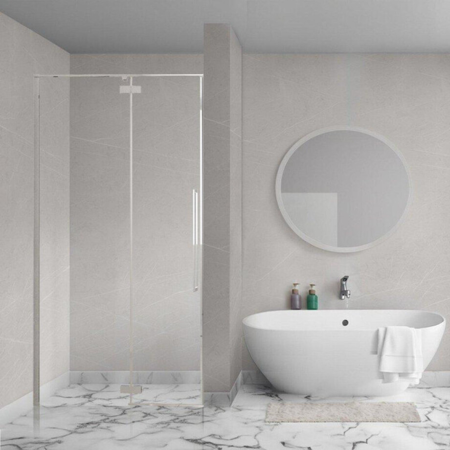 Aqua Vista Oria Linea nisdeur - 140x200cm - incl. montageset - Chroom SW1186297/SW1175898 afbeelding 1