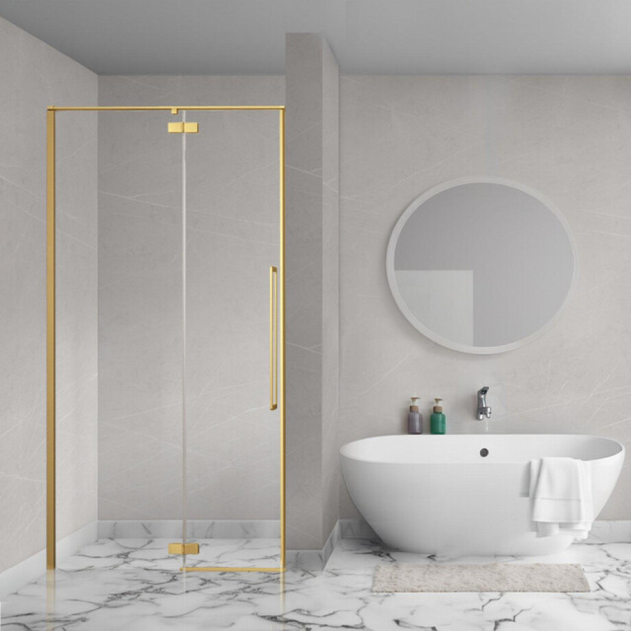 Aqua Vista Oria Linea nisdeur - 90x200cm - incl. montageset - Geborsteld goud SW1186293/SW1186316 afbeelding 1