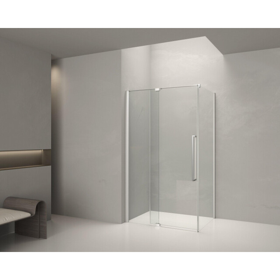 Aqua Vista Taviano Cuadra Zijwand - 90x200cm - incl. montageset - chroom SW1209645/SW1209690 afbeelding 1