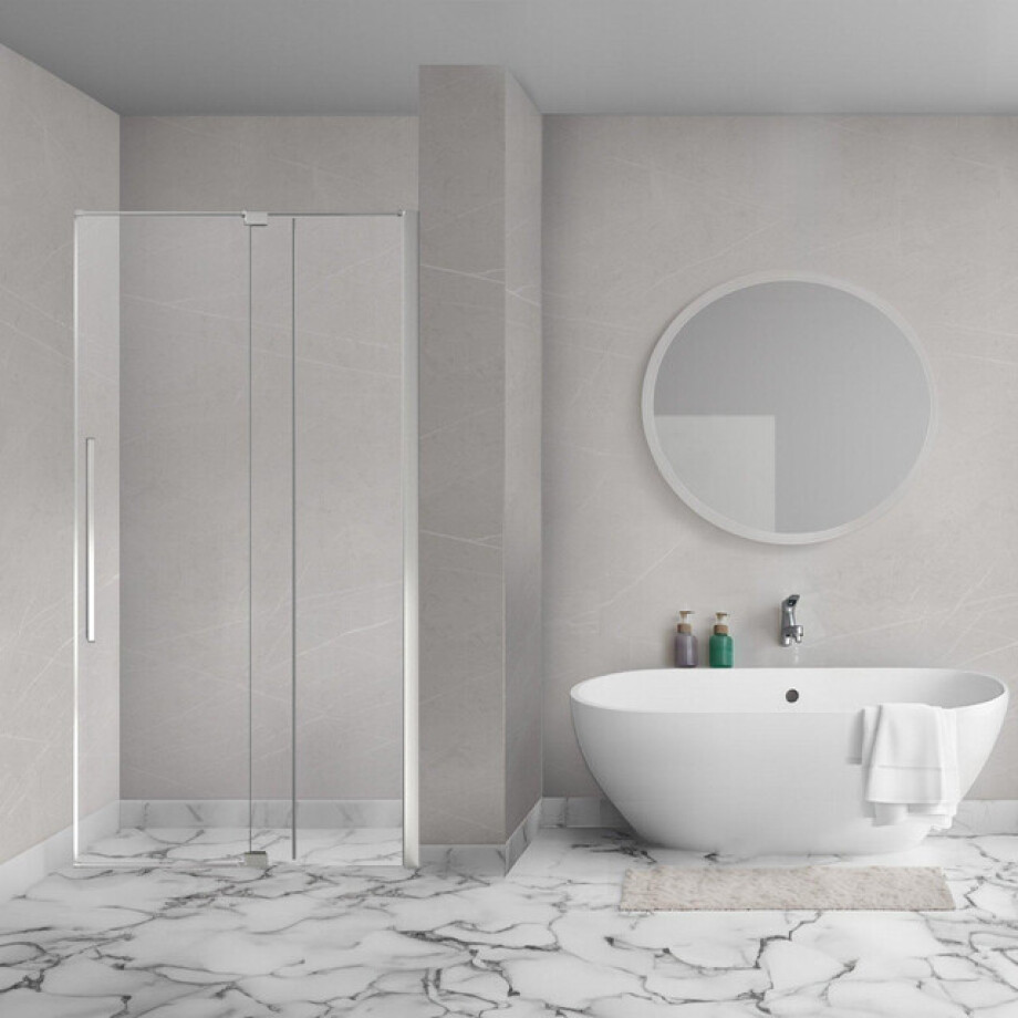 Aqua Vista Taviano Linea nisdeur - 120x200cm - incl. montageset - geborsteld rvs SW1209628/SW1209677 afbeelding 1