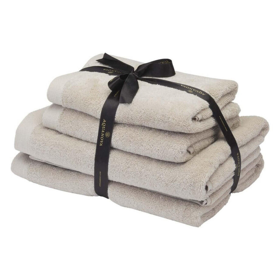 Aquanova Rio - Handdoek bundel - GOTS KATOEN - 2x 50x100 + 2x 67x130 cm - Beige RIOBUS-15 afbeelding 1