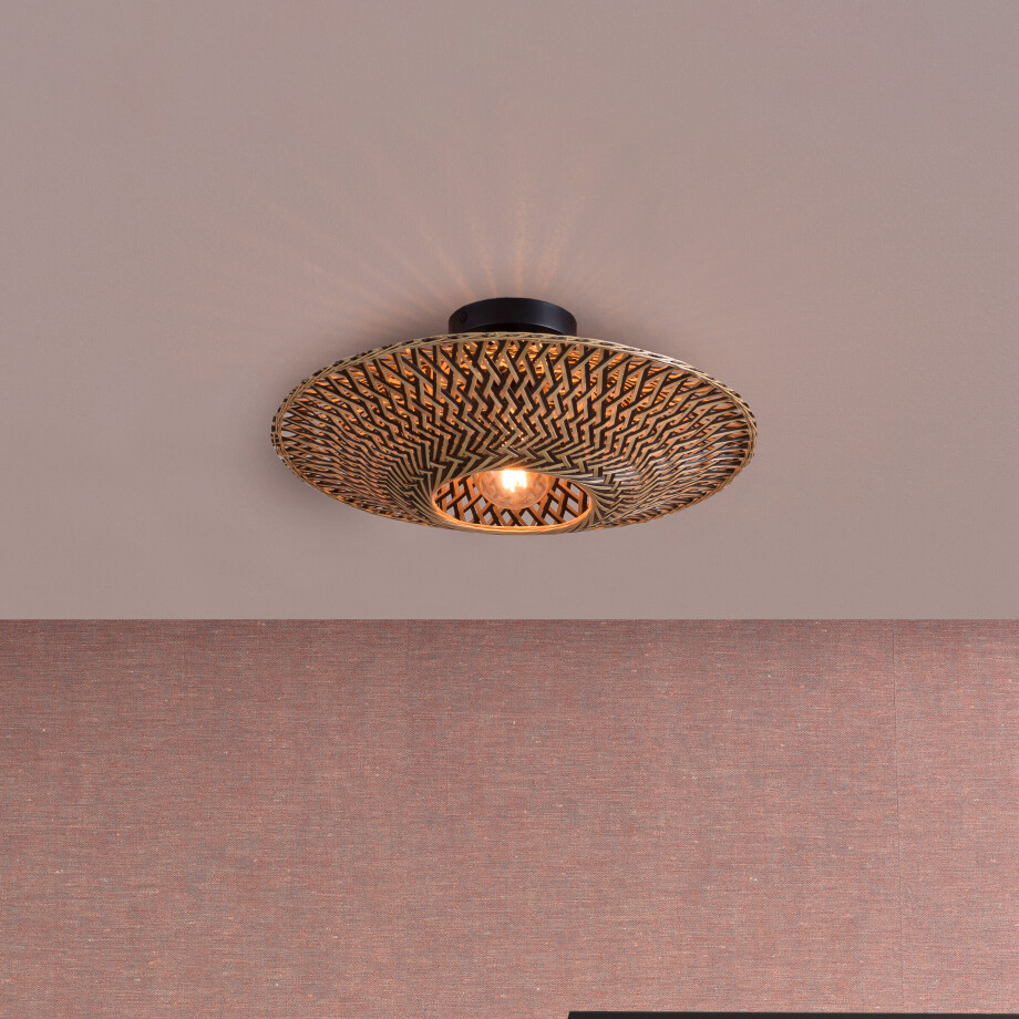 GOOD&MOJO Plafondlamp 'Bali' Small, Bamboe, kleur Naturel/Zwart afbeelding 