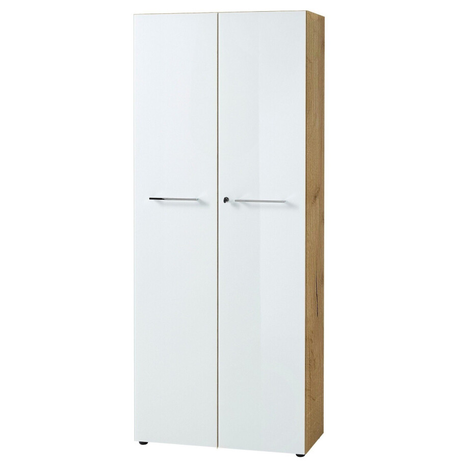 Archiefkast Monteria 197 cm hoog in navarra eiken met wit Archiefkast Monteria 197 cm hoog in navarra eiken met wit afbeelding 1