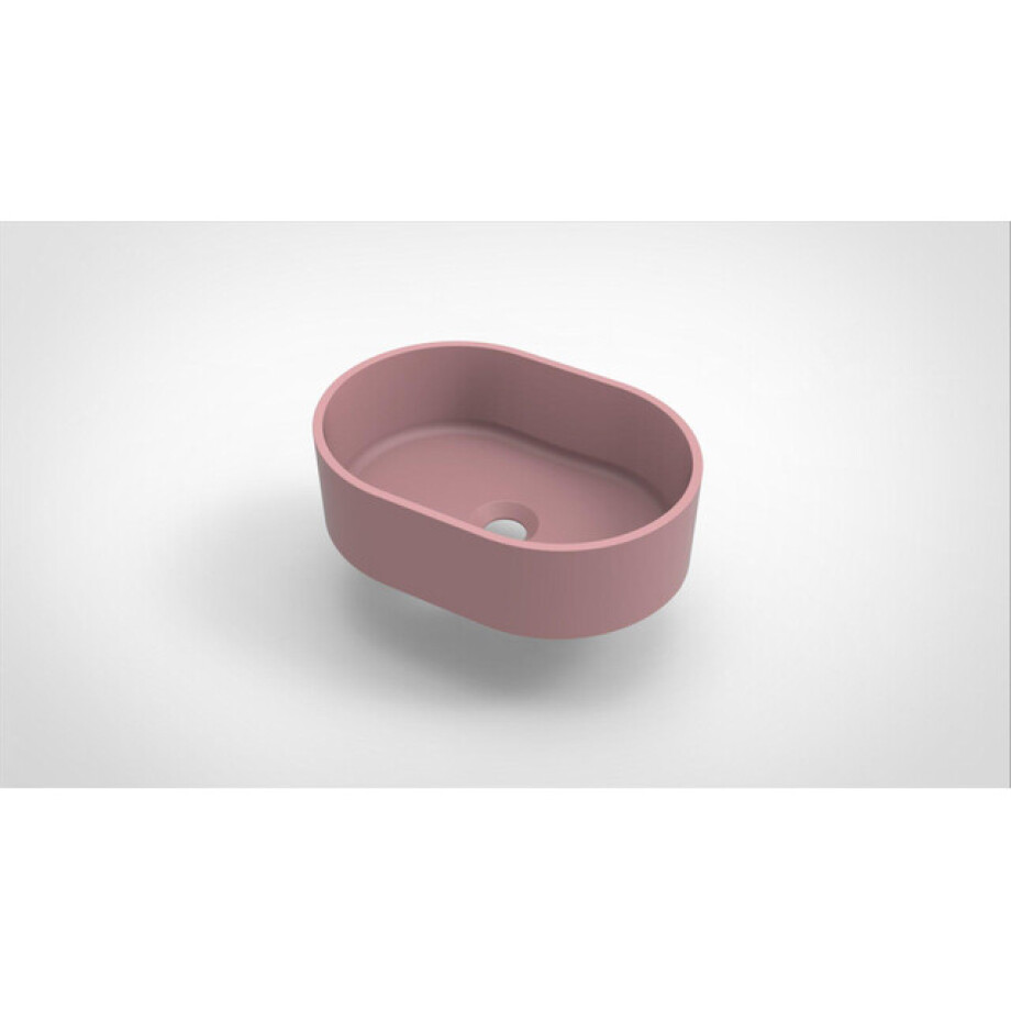 Arcqua Case waskom - 40x28cm - Ovaal - Cast marble Roze Mat WAS404470 afbeelding 1
