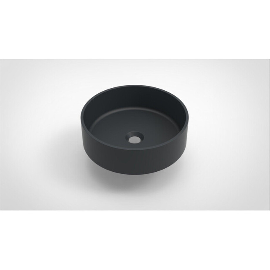Arcqua Case waskom - 40x40cm - Rond - Cast marble Antraciet Mat WAS461630 afbeelding 1