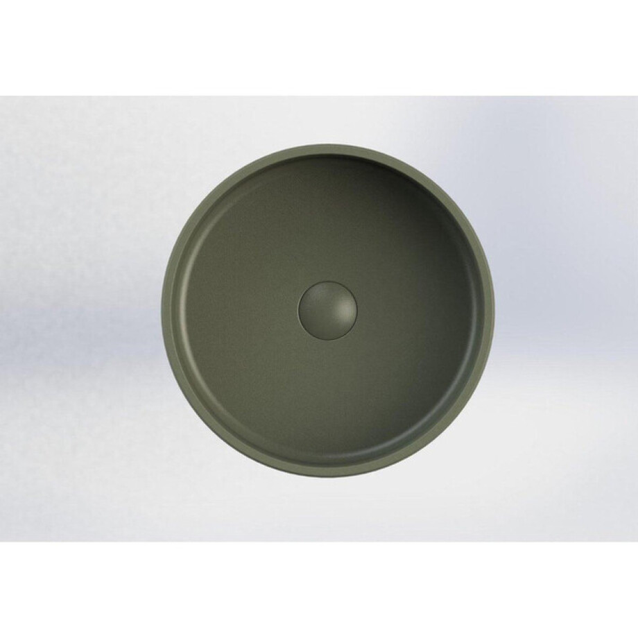 Arcqua Case waskom - 40x40cm - Rond - Cast marble Mat groen WAS393232 afbeelding 1