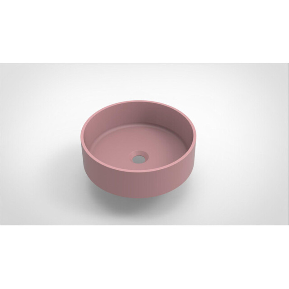 Arcqua Case waskom - 40x40cm - Rond - Cast marble Roze Mat WAS404260 afbeelding 1
