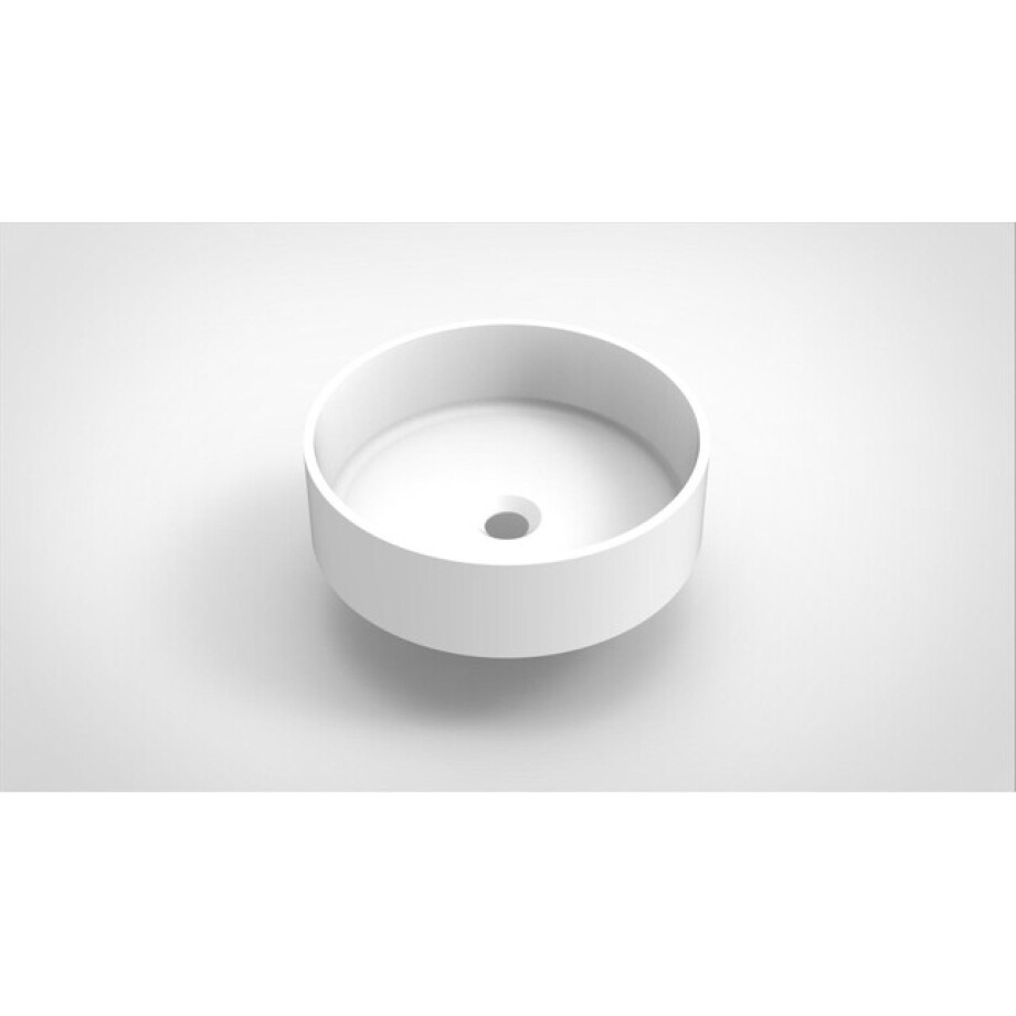 Arcqua Case waskom - 40x40cm - Rond - Cast marble Wit Mat WAS113035 afbeelding 1