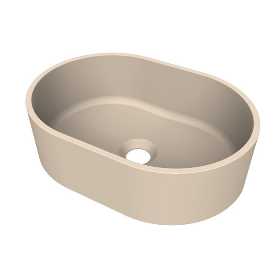 Arcqua Case waskom - ovaal - 40x28cm - mat zand WAS554553 afbeelding 1