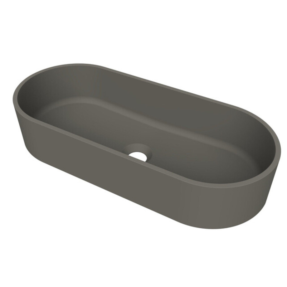 Arcqua Case waskom - ovaal - 60x26cm - mat quartz grijs WAS658911 afbeelding 1