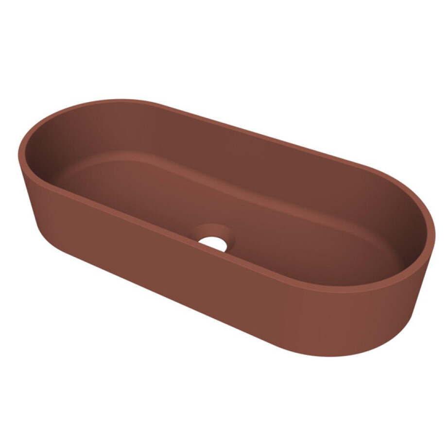 Arcqua Case waskom - ovaal - 60x26cm - mat terracotta WAS752217 afbeelding 1