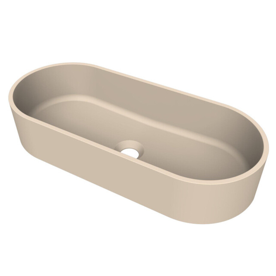 Arcqua Case waskom - ovaal - 60x26cm - mat zand WAS553498 afbeelding 1