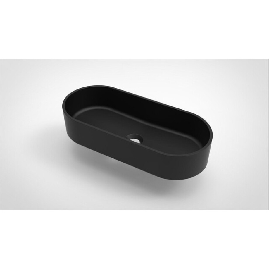 Arcqua Case waskom ovaal 60x26cm mat zwart WAS127590 afbeelding 1