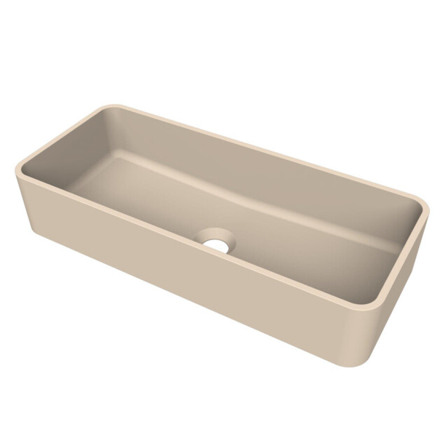 Arcqua Case waskom - rechthoek - 60x26cm - mat zand WAS556518 afbeelding 1