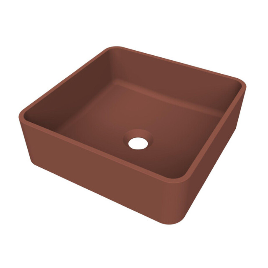 Arcqua Case waskom - vierkant - 37x37cm - mat terracotta WAS751711 afbeelding 1