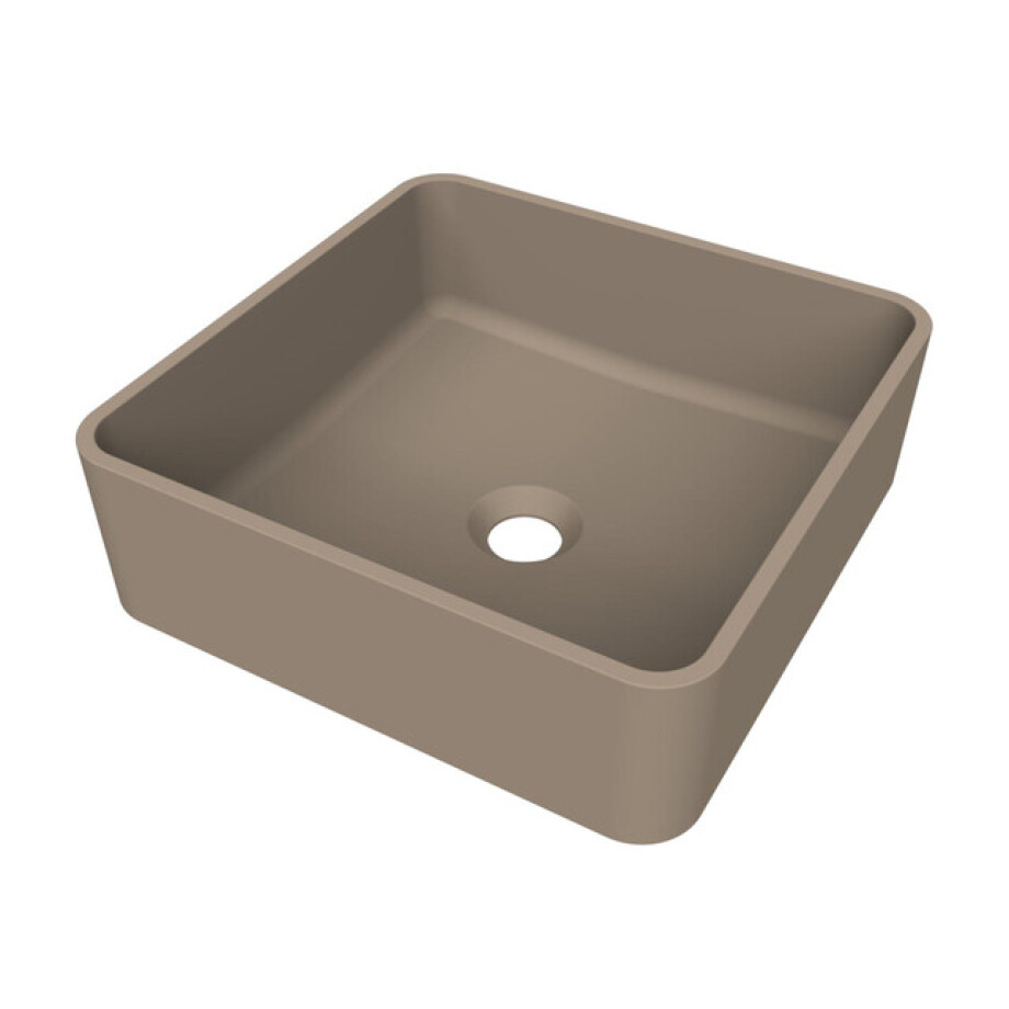 Arcqua Case waskom - vierkant - 37x37cm - mat truffel WAS807891 afbeelding 1