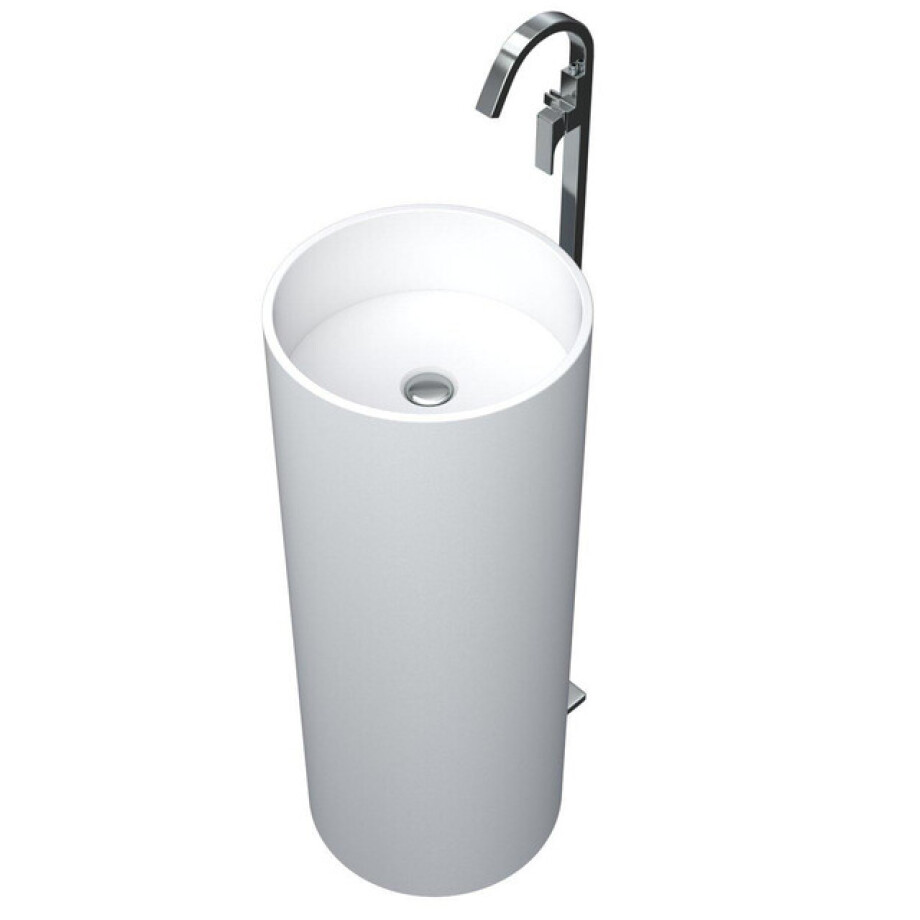 Arcqua Crosstone Wendy vrijstaande wastafel 36x36x90cm solid surface rond mat wit CTWL115743 Arcqua Crosstone Wendy vrijstaande wastafel 36x36x90cm solid surface rond mat wit CTWL115743 afbeelding 1