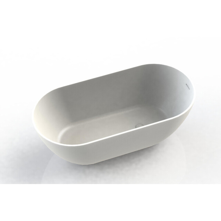 Arcqua Cusco vrijstaand ligbad 155x75x55cm cast marble Mat Wit BAD111747 afbeelding 1