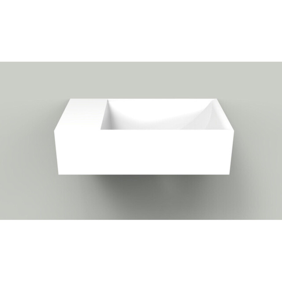 Arcqua Marble Free fontein - 40x22x12cm - zonder kraangat - wasbak rechts - glans wit WAS105741 afbeelding 1