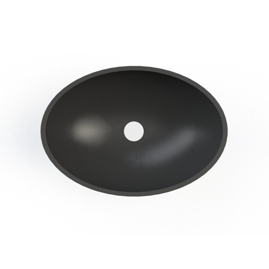 Arcqua Prince waskom 49x34cm ovaal marble mat zwart WAS129774 afbeelding 1