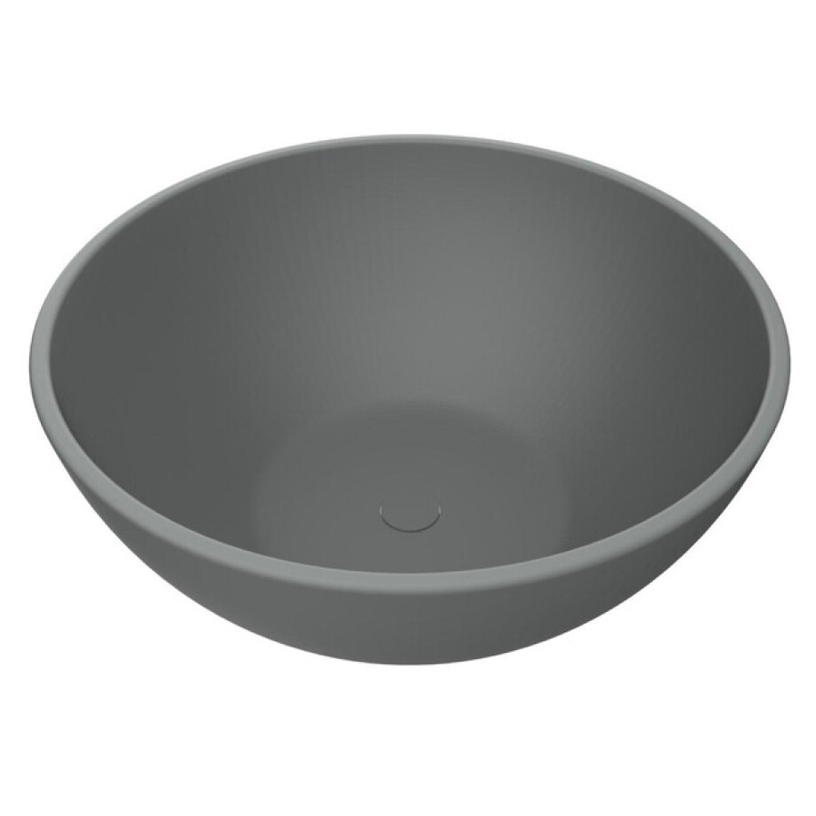 Arcqua Prince Waskom Opbouw - 38cm - rond - cast marble - mat grijs WAS455252 afbeelding 1