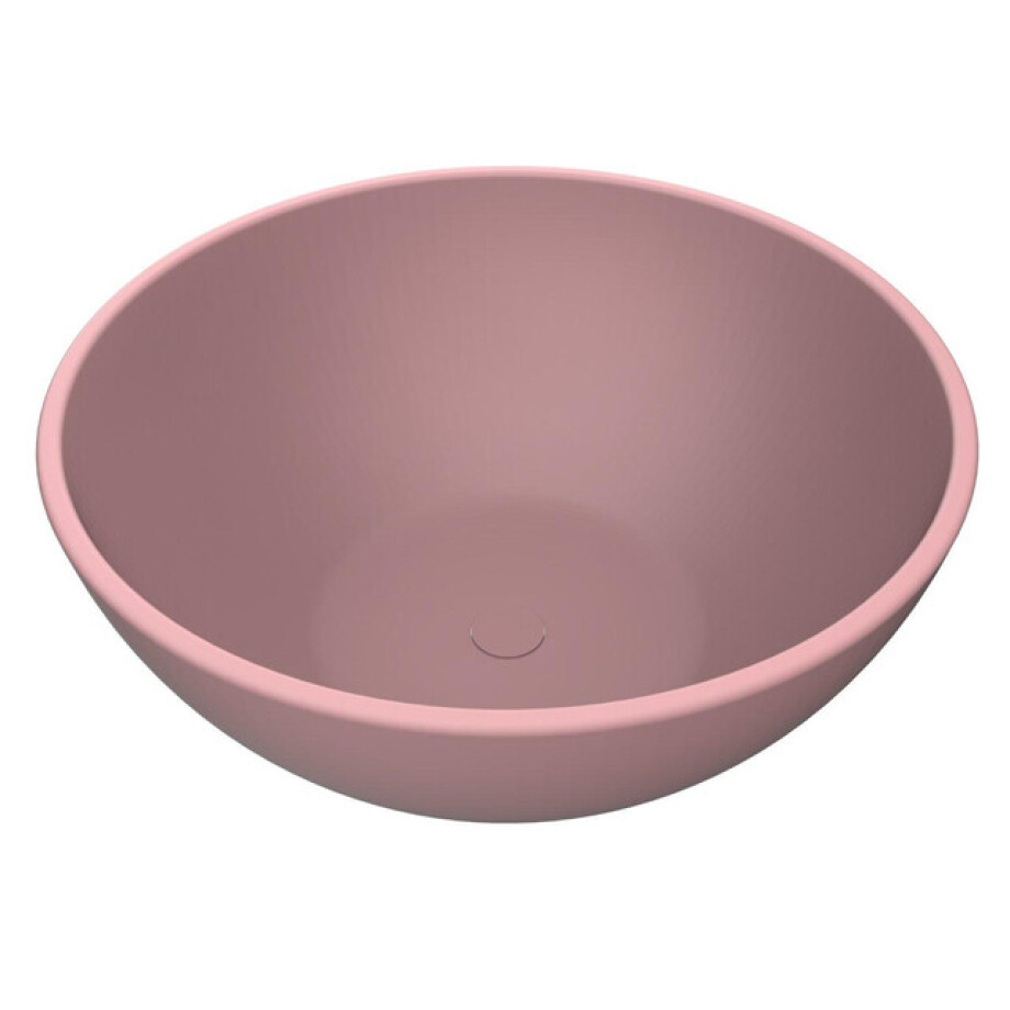 Arcqua Prince Waskom Opbouw - 38cm - rond - cast marble - mat roze WAS402121 afbeelding 1