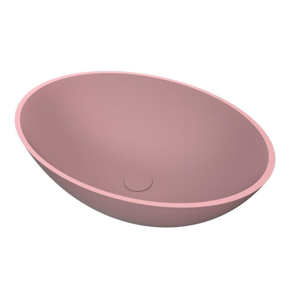 Arcqua Prince Waskom Opbouw - 49x34cm - ovaal - cast marble - mat roze WAS406341 afbeelding 1