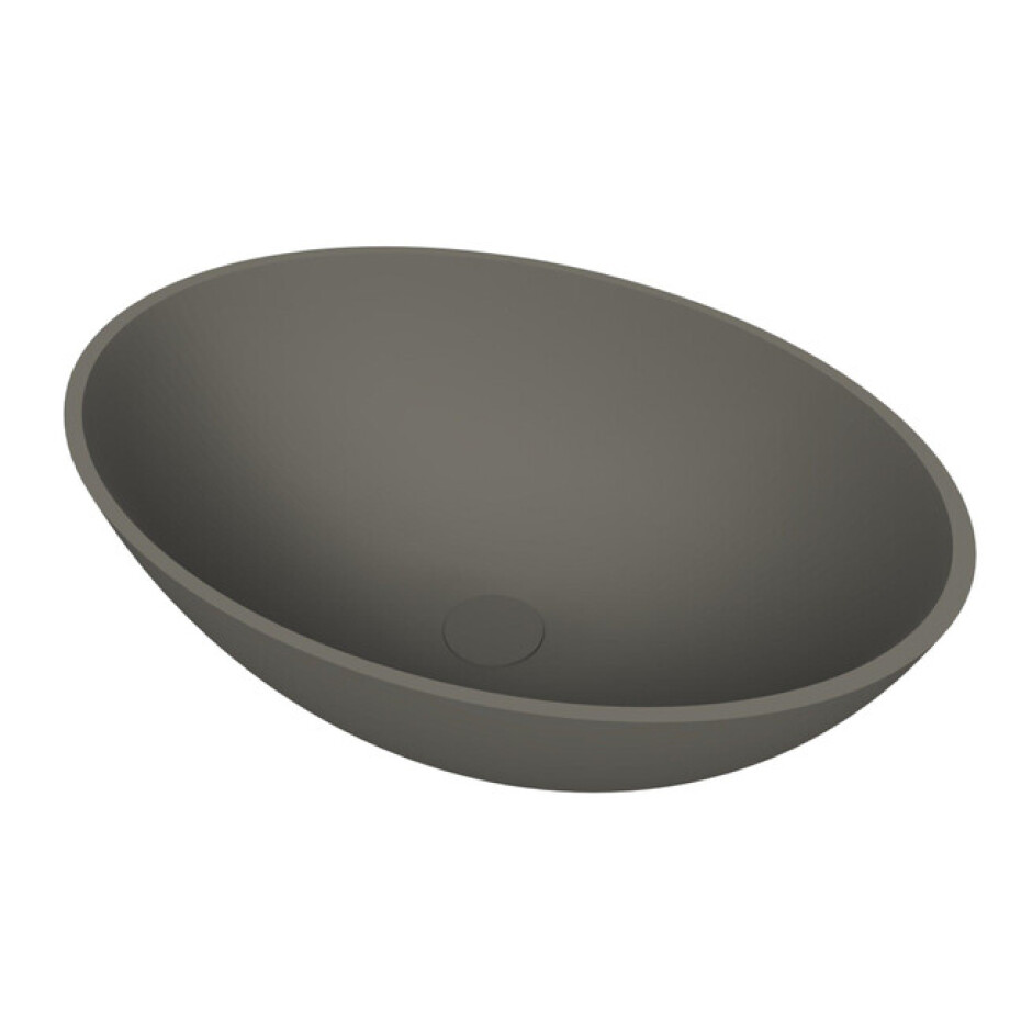 Arcqua Prince waskom - opbouw - ovaal - 49x34cm - mat quartz grijs WAS655242 afbeelding 1