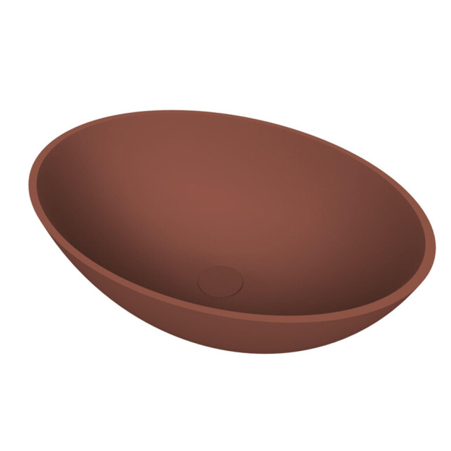 Arcqua Prince waskom - opbouw - ovaal - 49x34cm - mat terracotta WAS758303 afbeelding 1