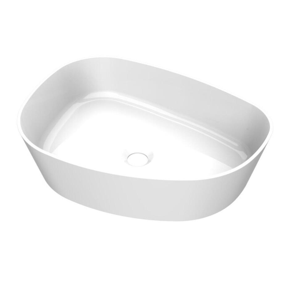 Arcqua Rocker Waskom - opbouw - organisch - links - 50x37cm - glans wit WAS101779 afbeelding 1