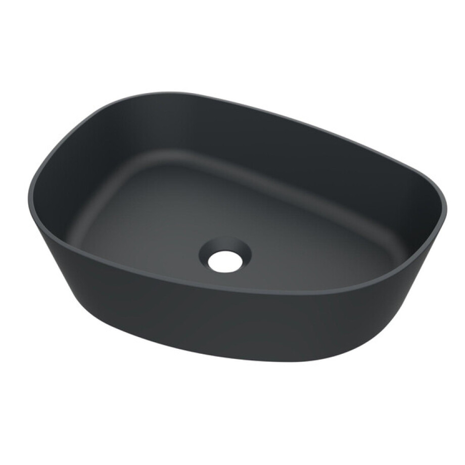 Arcqua Rocker Waskom - opbouw - organisch - links - 50x37cm - mat antraciet WAS469544 afbeelding 1