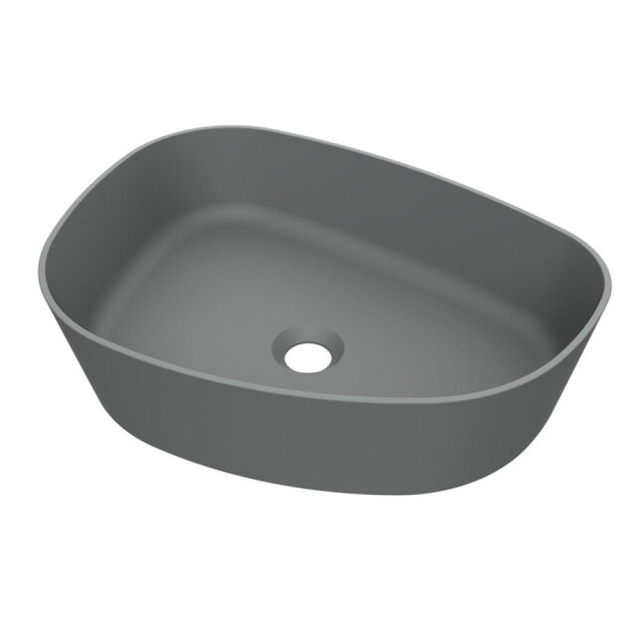 Arcqua Rocker Waskom - opbouw - organisch - links - 50x37cm - mat grijs WAS455511 afbeelding 1
