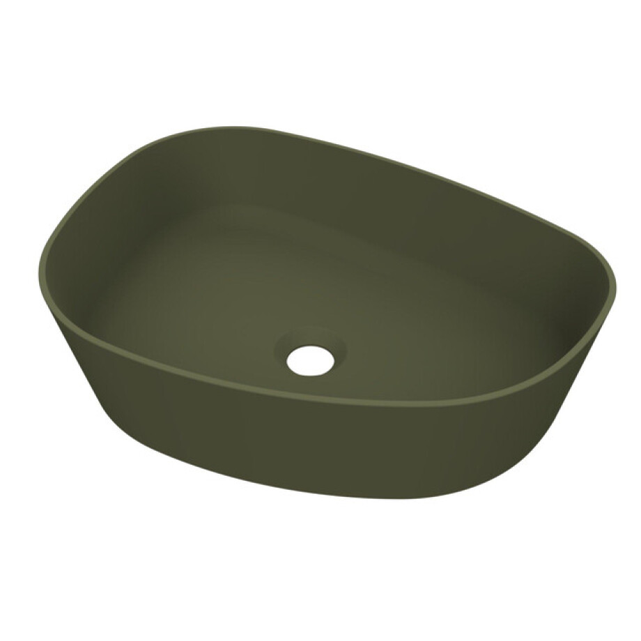 Arcqua Rocker Waskom - opbouw - organisch - links - 50x37cm - mat groen WAS398844 afbeelding 1
