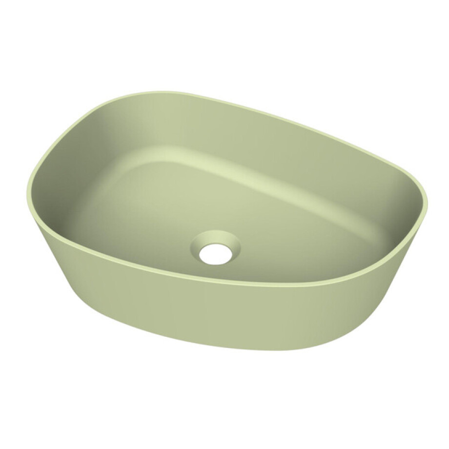 Arcqua Rocker waskom - opbouw - organisch links - 50x37cm - mat pastel groen WAS709539 afbeelding 1
