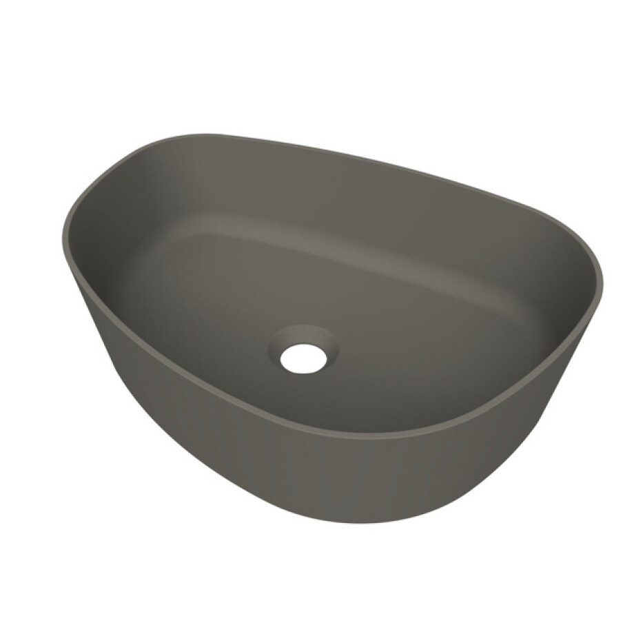Arcqua Rocker waskom - opbouw - organisch links - 50x37cm - mat quartz grijs WAS651205 afbeelding 1