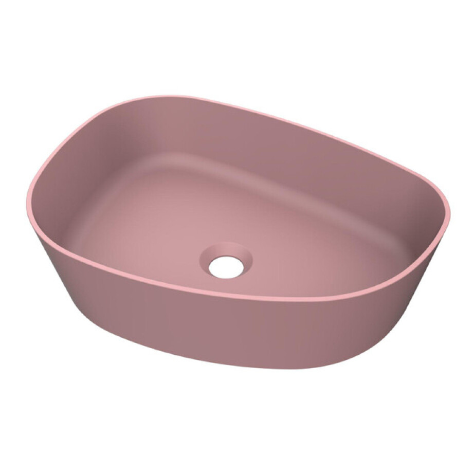 Arcqua Rocker Waskom - opbouw - organisch - links - 50x37cm - mat roze WAS408963 afbeelding 1