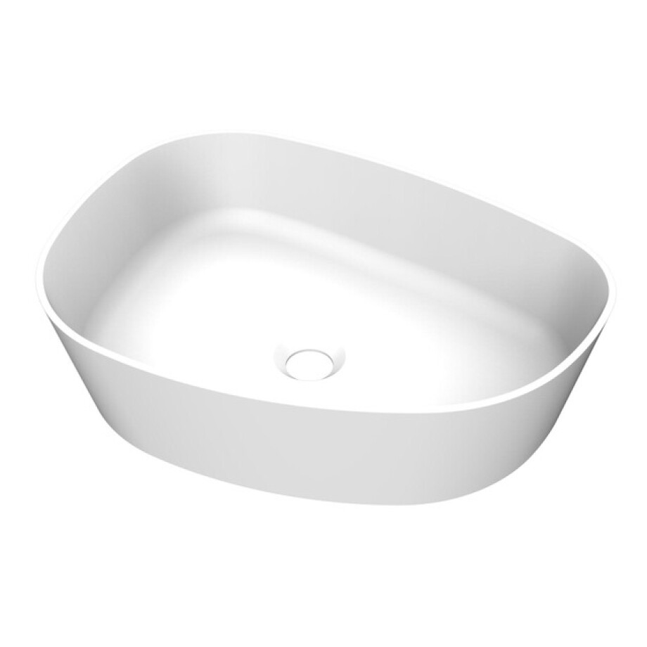 Arcqua Rocker Waskom - opbouw - organisch - links - 50x37cm - mat wit WAS114211 afbeelding 1