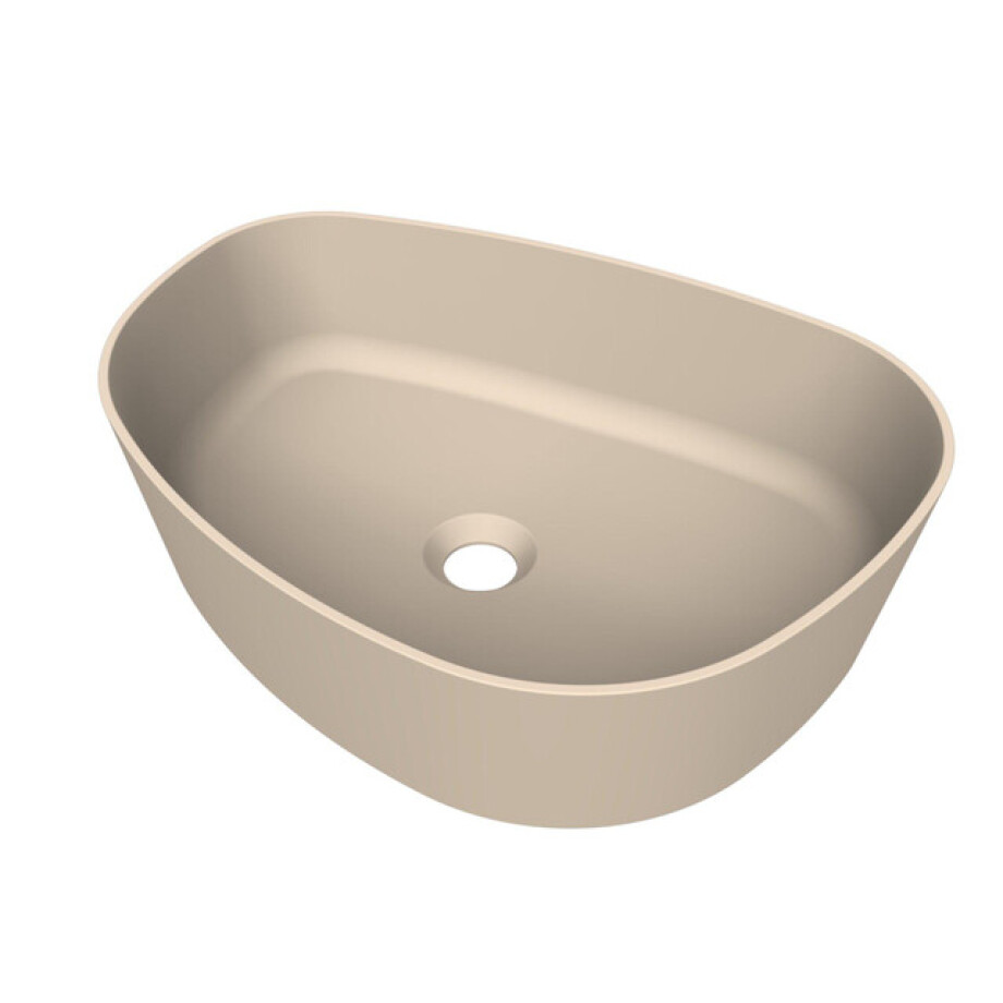 Arcqua Rocker waskom - opbouw - organisch links - 50x37cm - mat zand WAS557975 afbeelding 1