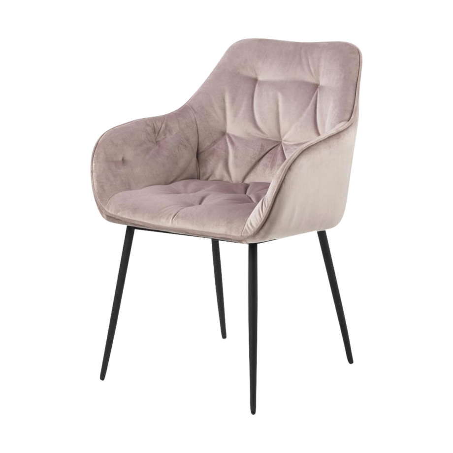 Arian velvet eetkamerstoel oud roze Arian velvet eetkamerstoel oud roze afbeelding 1