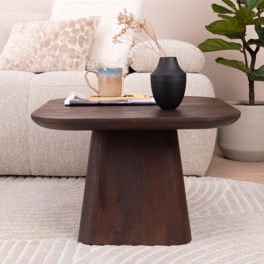 Eleonora Bijzettafel 'Aron' Mangohout, 60 x 60cm, kleur Bruin afbeelding 1