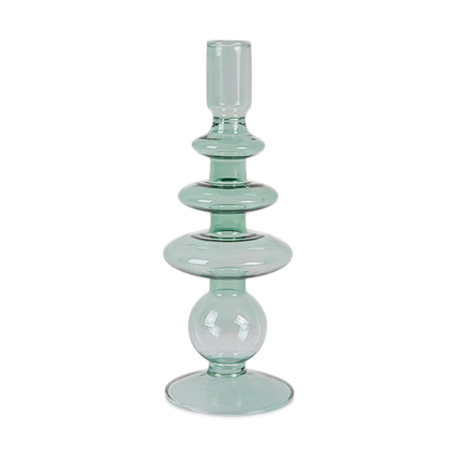 Art rings glazen kaarsenhouder - Large - Groen Art rings glazen kaarsenhouder - Large - Groen afbeelding 1