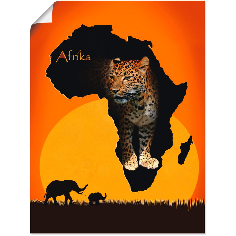 Artland Artprint Afrika het zwarte continent als artprint op linnen, poster, muursticker in verschillende maten afbeelding 1