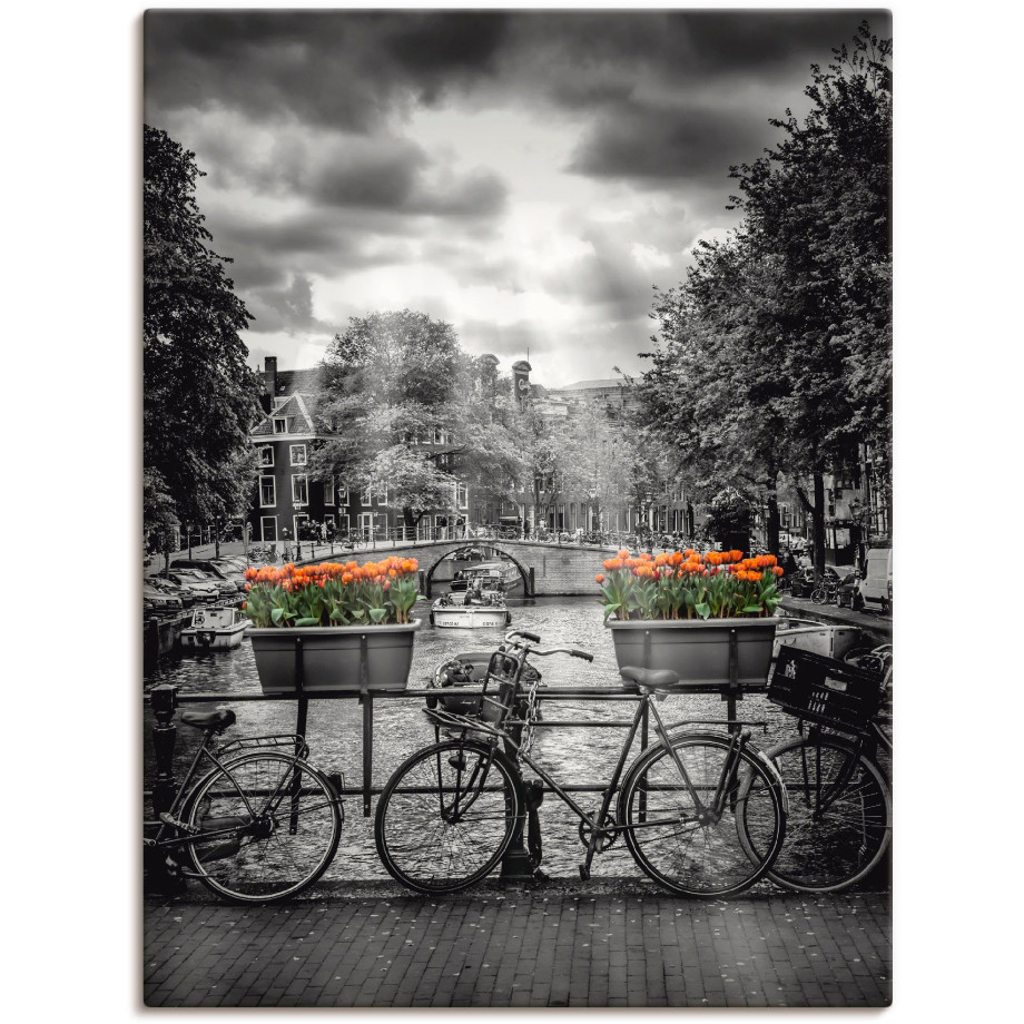 Artland Artprint Amsterdam Herengracht & zonnestralen als artprint op linnen, poster in verschillende formaten maten afbeelding 1