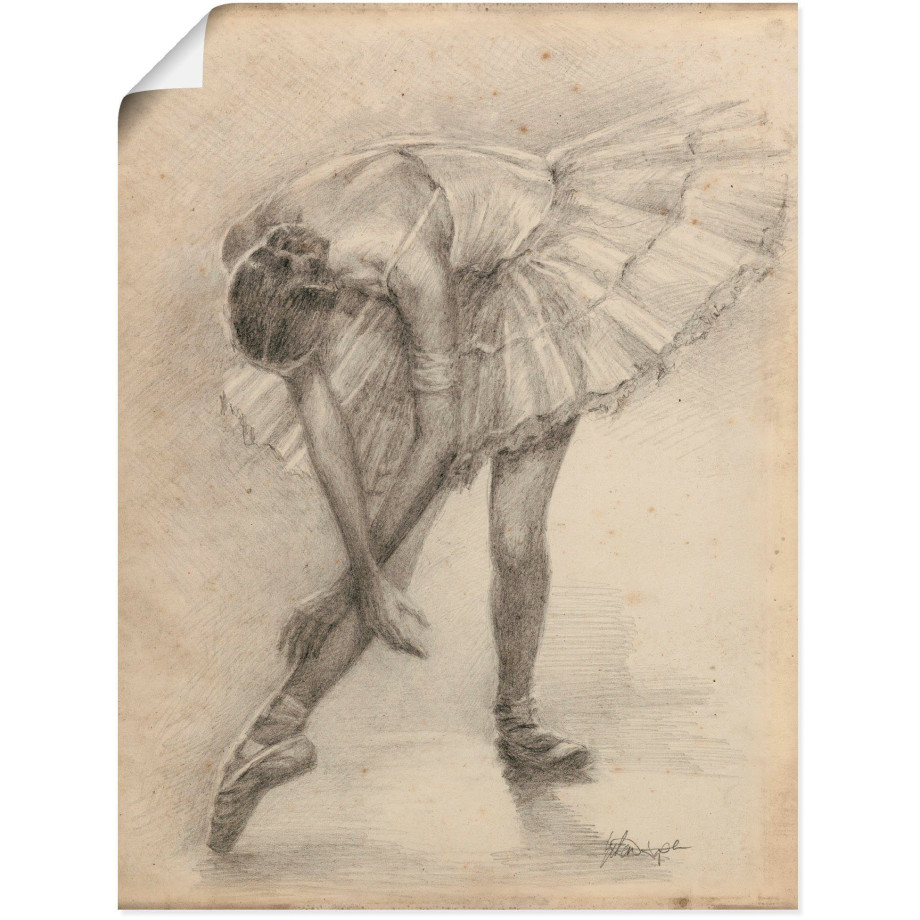 Artland Artprint Antieke ballerina's oefening II als poster in verschillende formaten maten afbeelding 1