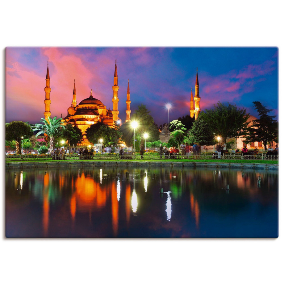 Artland Artprint Blauwe moskee in Istanbul - Turkije als artprint op linnen, poster in verschillende formaten maten afbeelding 1