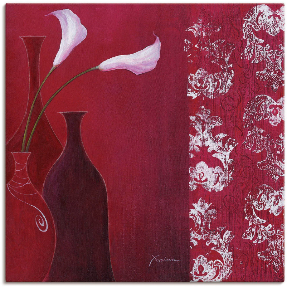 Artland Artprint Callas in vaas als artprint op linnen, muursticker in verschillende maten afbeelding 1