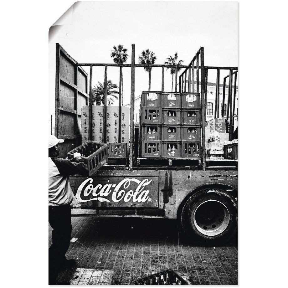 Artland Artprint CocaCola-vrachtwagen in el Jadida - Marokko als artprint van aluminium, artprint voor buiten, artprint op linnen, poster, muursticker afbeelding 1