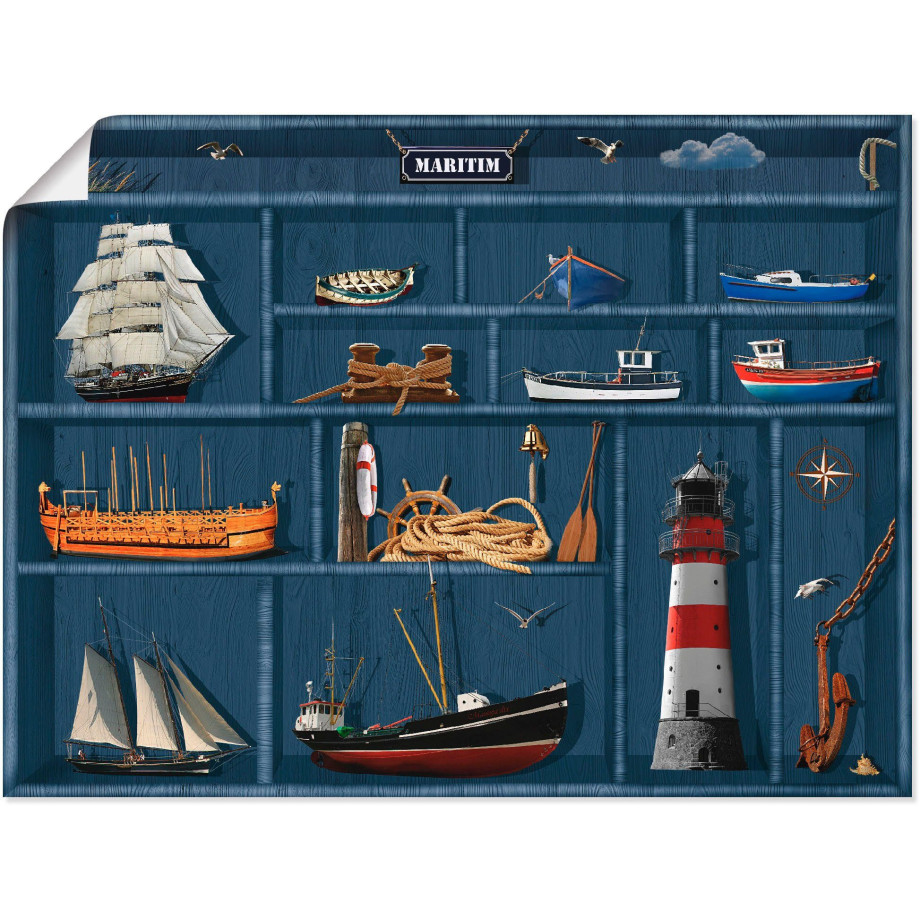 Artland Artprint De maritieme letterkast als artprint op linnen, poster, muursticker in verschillende maten afbeelding 1